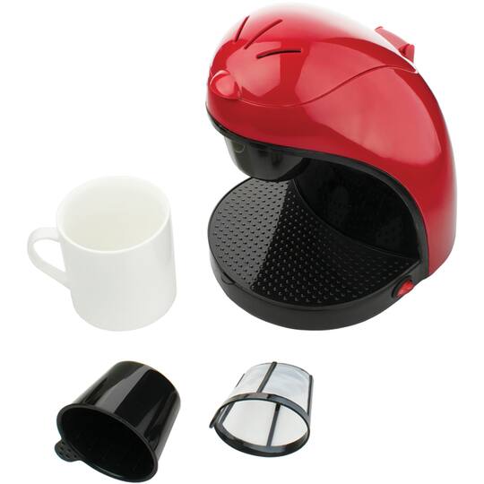 Brentwood Red Single-Serve Coffee Maker with Porcelain Mug